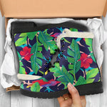 Parrot Banana Leaf Hawaii Pattern Print Comfy Boots GearFrost