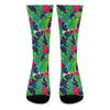 Parrot Banana Leaf Hawaii Pattern Print Crew Socks