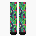 Parrot Banana Leaf Hawaii Pattern Print Crew Socks