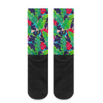 Parrot Banana Leaf Hawaii Pattern Print Crew Socks