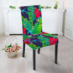 Parrot Banana Leaf Hawaii Pattern Print Dining Chair Slipcover