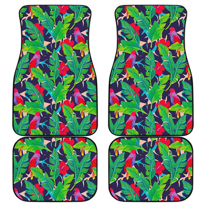 Parrot Banana Leaf Hawaii Pattern Print Front and Back Car Floor Mats