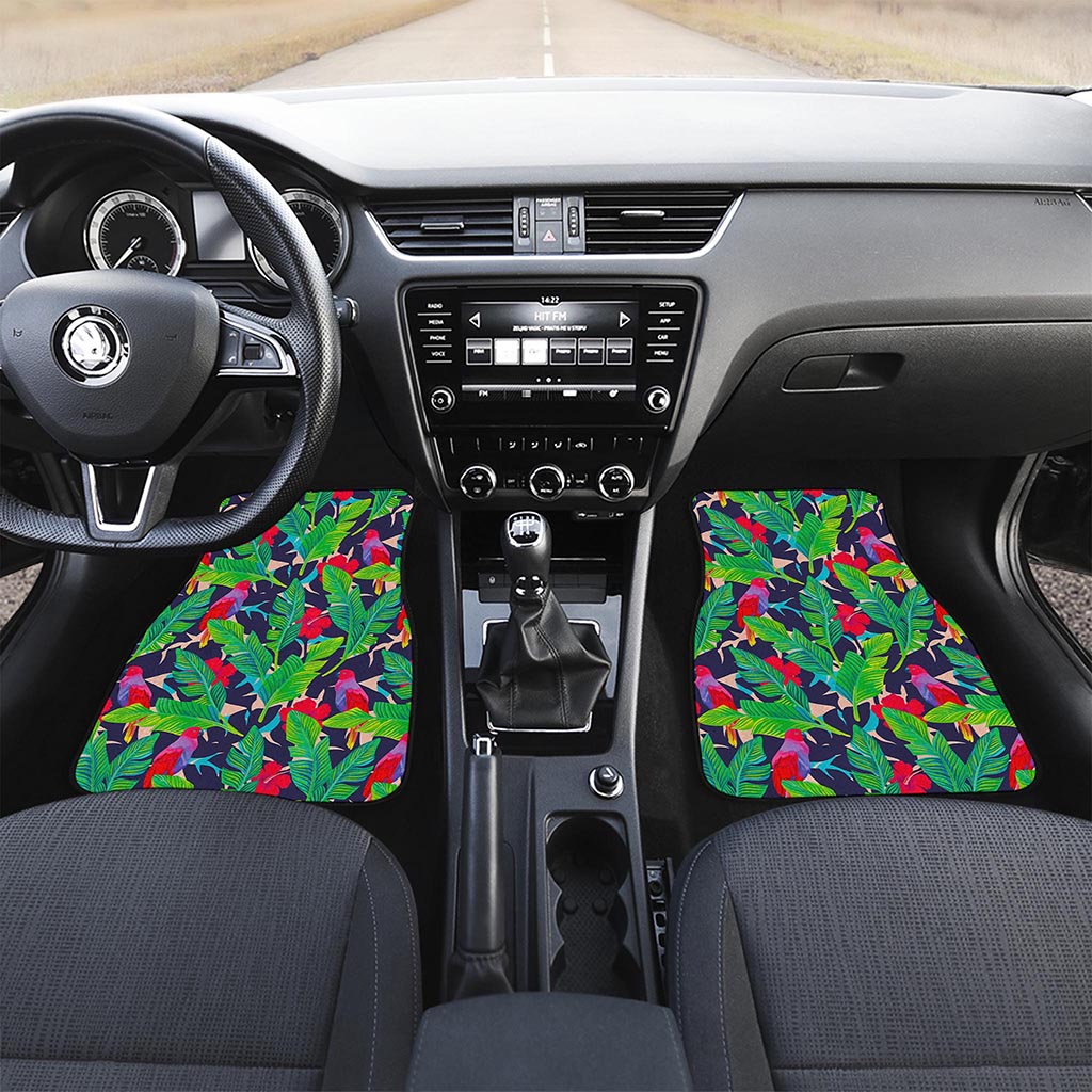 Parrot Banana Leaf Hawaii Pattern Print Front and Back Car Floor Mats