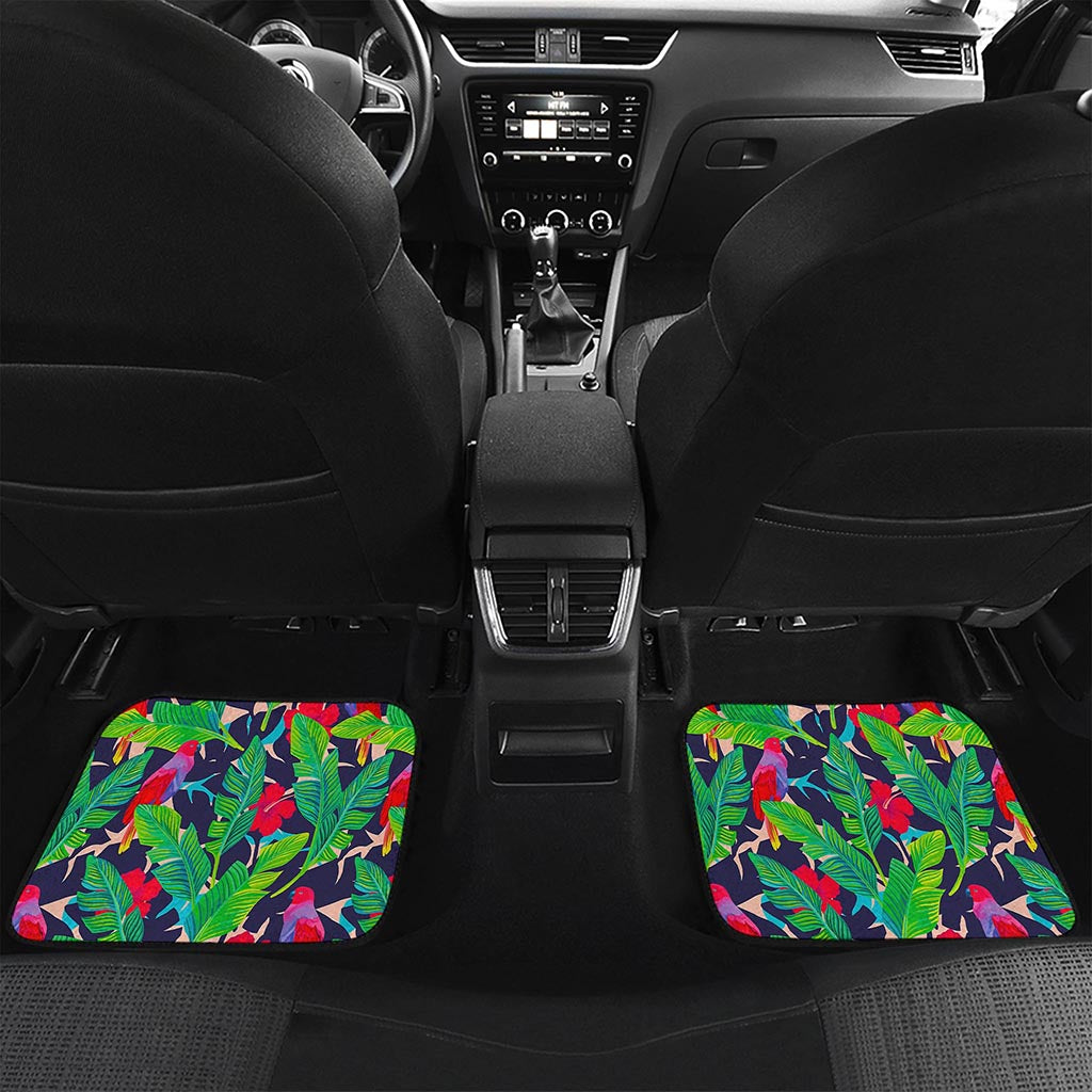 Parrot Banana Leaf Hawaii Pattern Print Front and Back Car Floor Mats