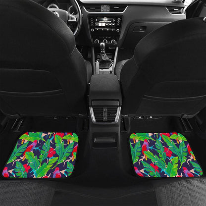 Parrot Banana Leaf Hawaii Pattern Print Front and Back Car Floor Mats