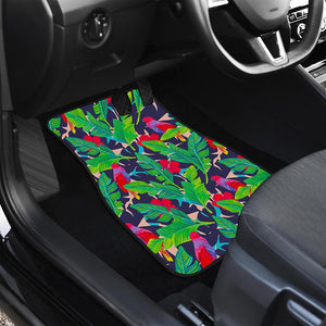 Parrot Banana Leaf Hawaii Pattern Print Front and Back Car Floor Mats