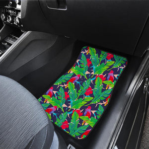 Parrot Banana Leaf Hawaii Pattern Print Front and Back Car Floor Mats