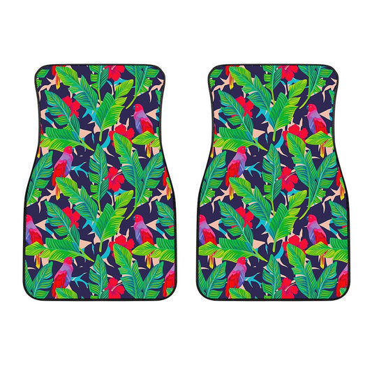 Parrot Banana Leaf Hawaii Pattern Print Front Car Floor Mats