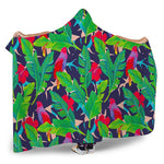 Parrot Banana Leaf Hawaii Pattern Print Hooded Blanket