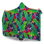 Parrot Banana Leaf Hawaii Pattern Print Hooded Blanket