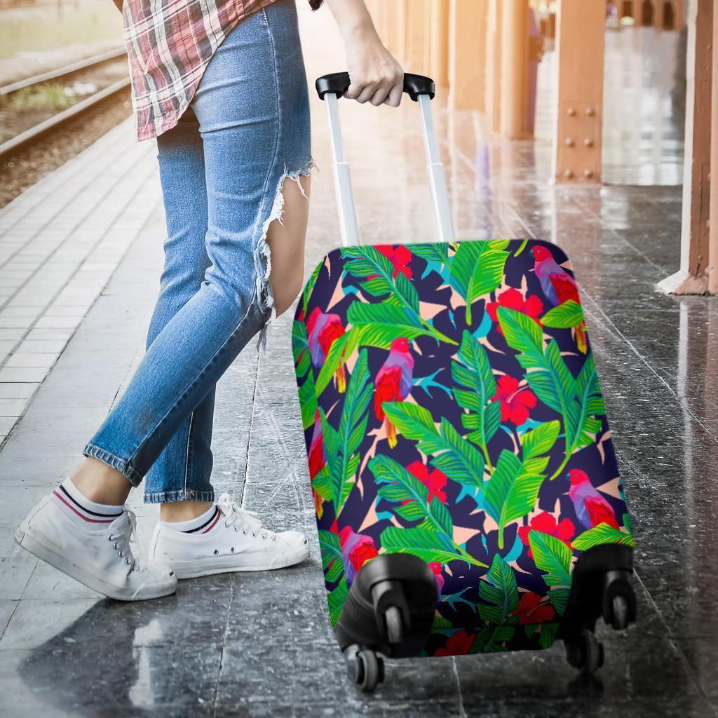 Parrot Banana Leaf Hawaii Pattern Print Luggage Cover GearFrost
