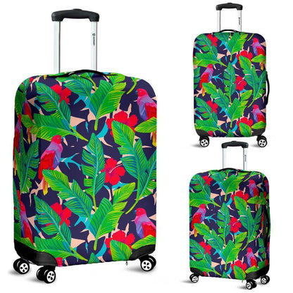 Parrot Banana Leaf Hawaii Pattern Print Luggage Cover GearFrost
