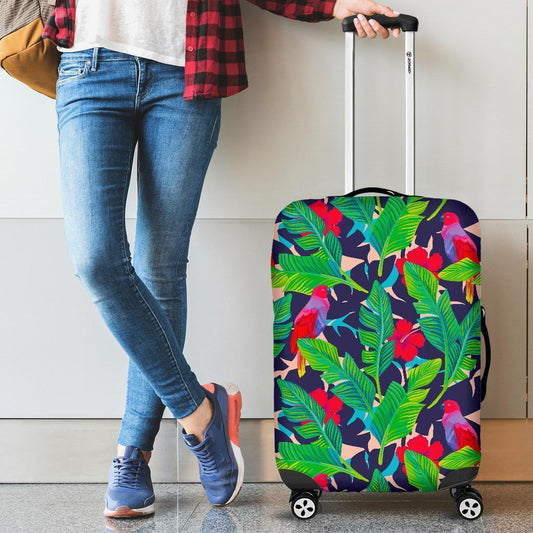 Parrot Banana Leaf Hawaii Pattern Print Luggage Cover GearFrost