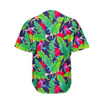 Parrot Banana Leaf Hawaii Pattern Print Men's Baseball Jersey