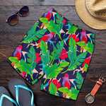 Parrot Banana Leaf Hawaii Pattern Print Men's Shorts