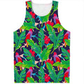 Parrot Banana Leaf Hawaii Pattern Print Men's Tank Top