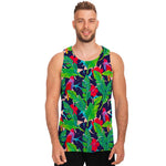 Parrot Banana Leaf Hawaii Pattern Print Men's Tank Top