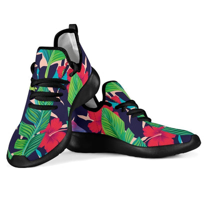Parrot Banana Leaf Hawaii Pattern Print Mesh Knit Shoes GearFrost