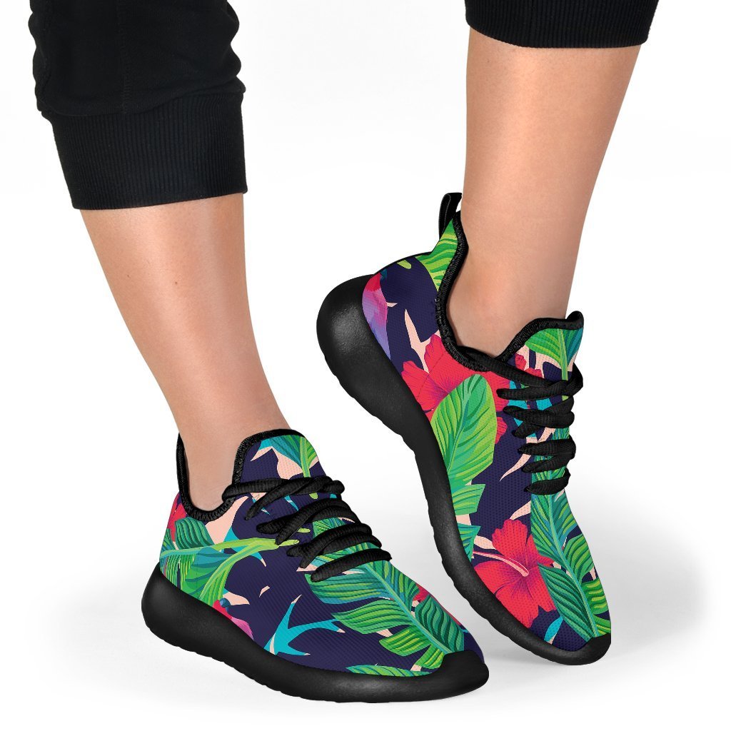 Parrot Banana Leaf Hawaii Pattern Print Mesh Knit Shoes GearFrost