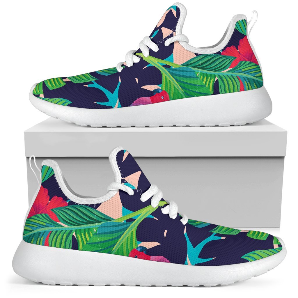 Parrot Banana Leaf Hawaii Pattern Print Mesh Knit Shoes GearFrost