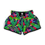 Parrot Banana Leaf Hawaii Pattern Print Muay Thai Boxing Shorts