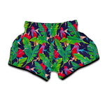 Parrot Banana Leaf Hawaii Pattern Print Muay Thai Boxing Shorts