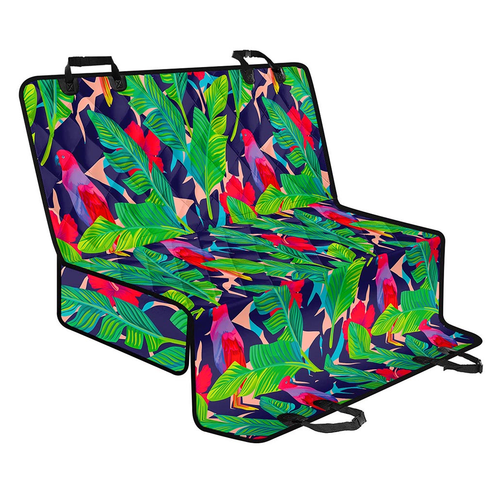 Parrot Banana Leaf Hawaii Pattern Print Pet Car Back Seat Cover