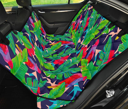 Parrot Banana Leaf Hawaii Pattern Print Pet Car Back Seat Cover
