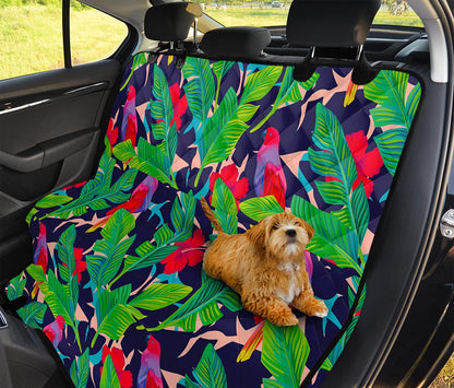 Parrot Banana Leaf Hawaii Pattern Print Pet Car Back Seat Cover