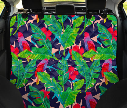 Parrot Banana Leaf Hawaii Pattern Print Pet Car Back Seat Cover