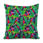 Parrot Banana Leaf Hawaii Pattern Print Pillow Cover