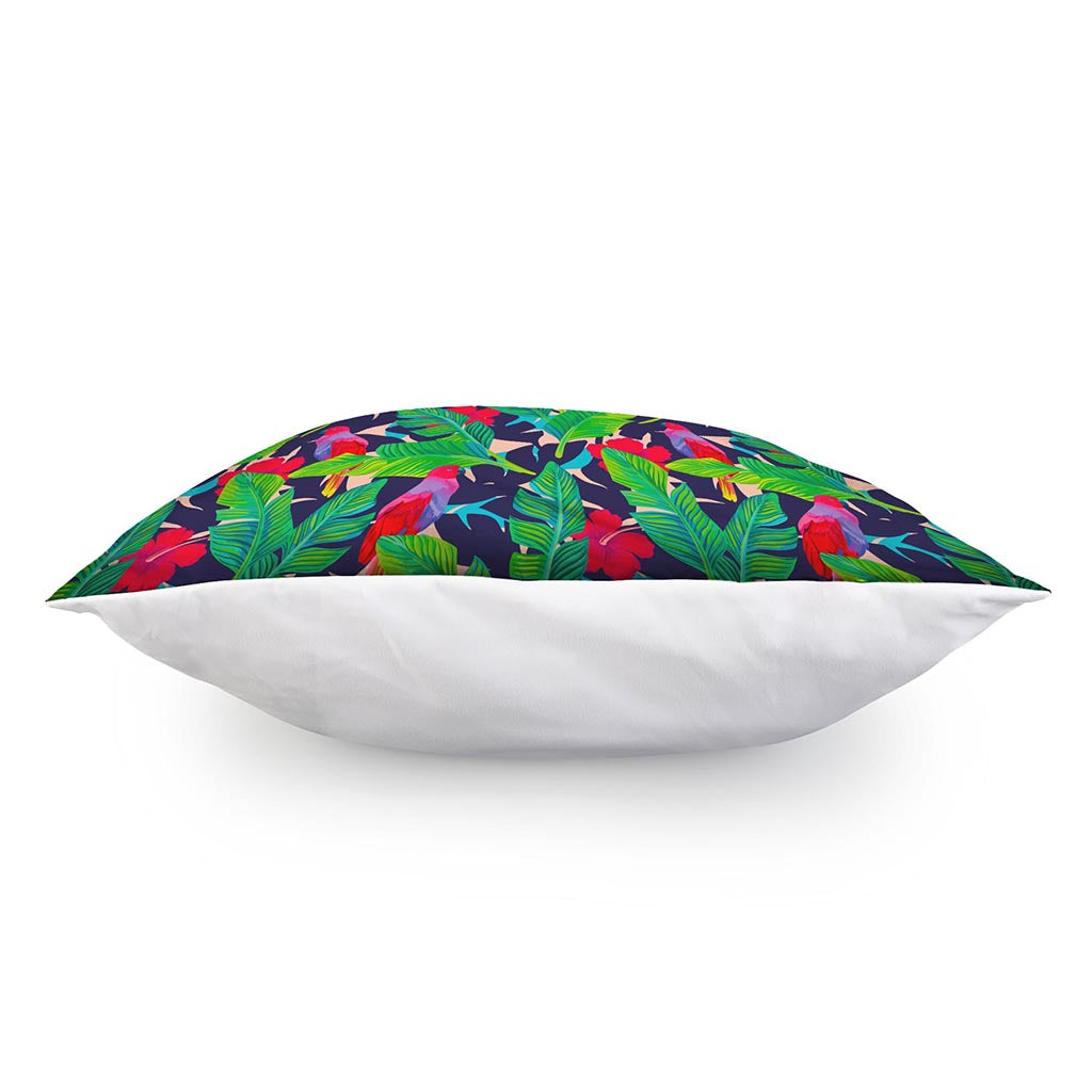 Parrot Banana Leaf Hawaii Pattern Print Pillow Cover