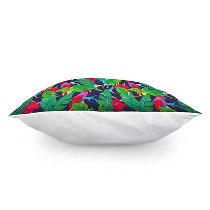 Parrot Banana Leaf Hawaii Pattern Print Pillow Cover