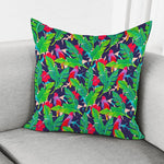 Parrot Banana Leaf Hawaii Pattern Print Pillow Cover