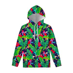 Parrot Banana Leaf Hawaii Pattern Print Pullover Hoodie