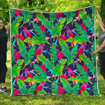 Parrot Banana Leaf Hawaii Pattern Print Quilt