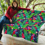 Parrot Banana Leaf Hawaii Pattern Print Quilt