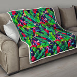 Parrot Banana Leaf Hawaii Pattern Print Quilt
