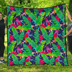 Parrot Banana Leaf Hawaii Pattern Print Quilt