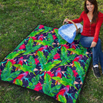 Parrot Banana Leaf Hawaii Pattern Print Quilt