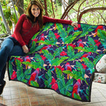 Parrot Banana Leaf Hawaii Pattern Print Quilt