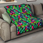 Parrot Banana Leaf Hawaii Pattern Print Quilt