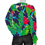 Parrot Banana Leaf Hawaii Pattern Print Women's Crewneck Sweatshirt GearFrost