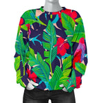 Parrot Banana Leaf Hawaii Pattern Print Women's Crewneck Sweatshirt GearFrost