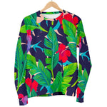 Parrot Banana Leaf Hawaii Pattern Print Women's Crewneck Sweatshirt GearFrost