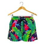 Parrot Banana Leaf Hawaii Pattern Print Women's Shorts