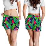 Parrot Banana Leaf Hawaii Pattern Print Women's Shorts