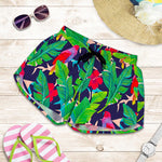 Parrot Banana Leaf Hawaii Pattern Print Women's Shorts