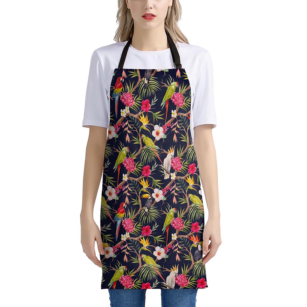 Parrot Toucan Tropical Pattern Print Apron