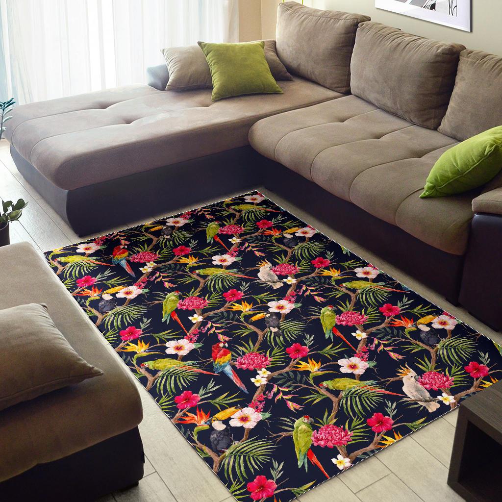 Parrot Toucan Tropical Pattern Print Area Rug GearFrost